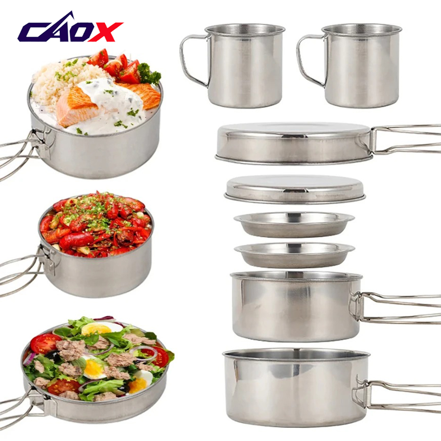 Camping Cooking Set Large - CAOX 8pcs/Set Peralatan Masak Camping Set