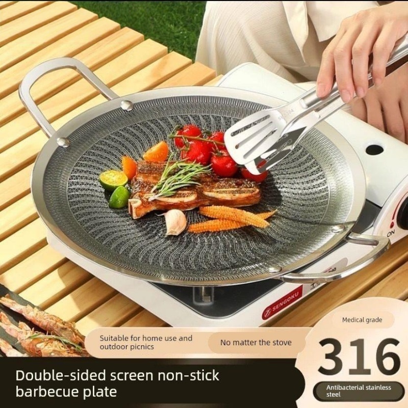 Camping Cooking Fire - Panci Panggangan BBQ Multifungsi Baja Tahan