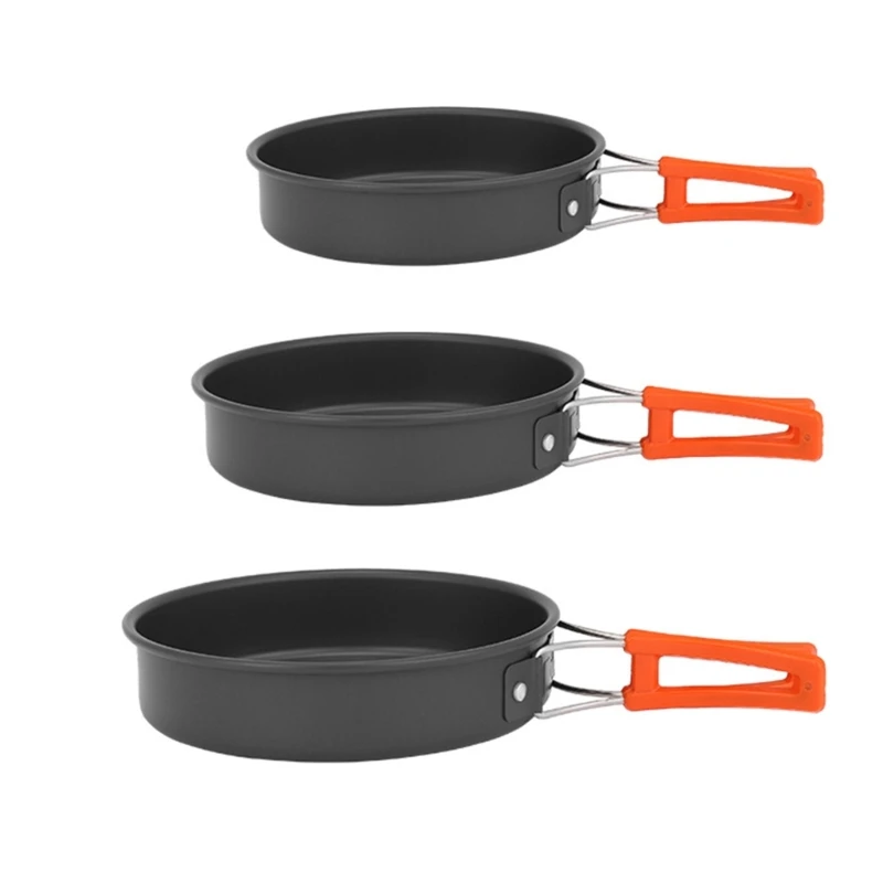 Camping Cooking Set Lightweight - Wajan penggorengan portabel, dengan tas penyimpanan