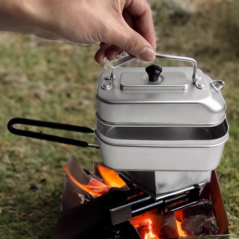 Camping Cooking Pot Set - Ketel dapur ultra ringan portabel, ketel