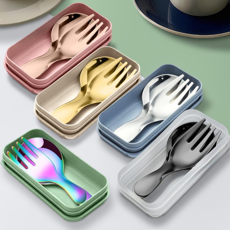 Camping Cooking And Eating Set - Sendok Garpu Portabel Baja Tahan Karat