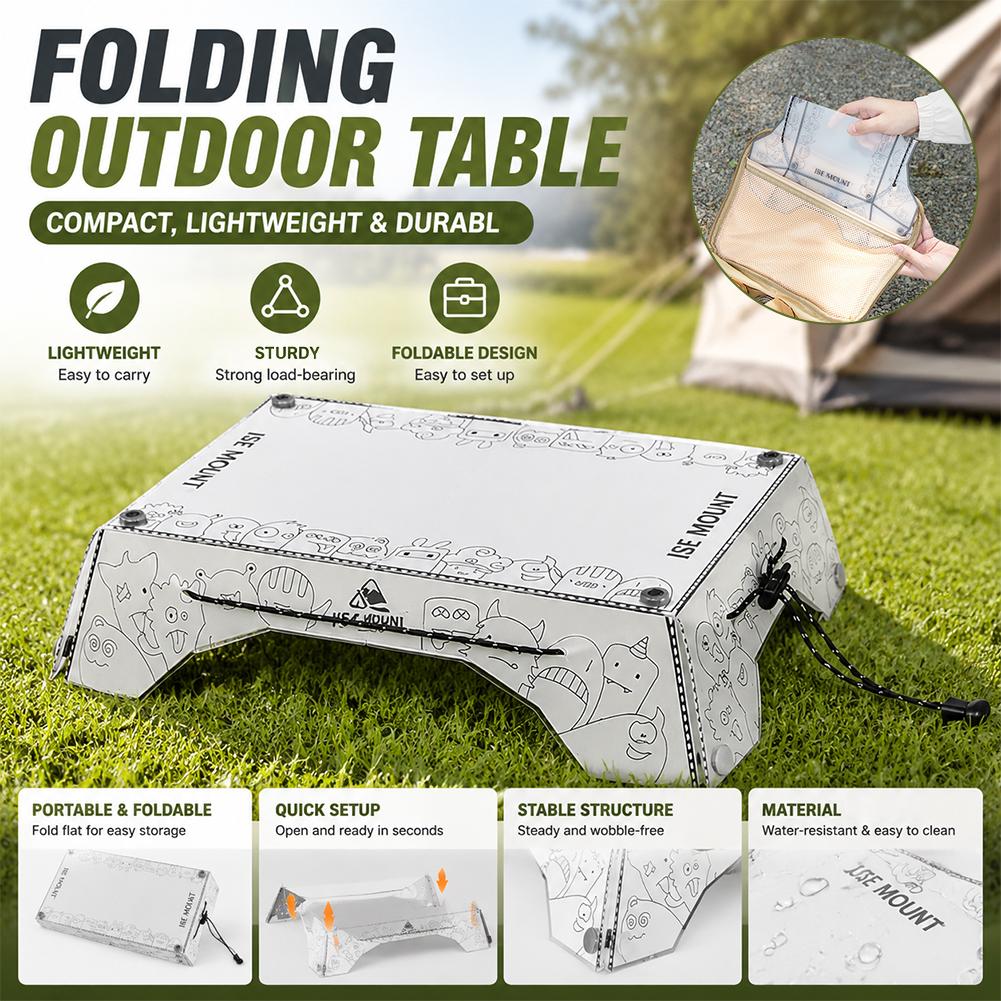 Camping Outdoor Cooking Table - Meja Lipat Portabel Multifungsi PP Ringan