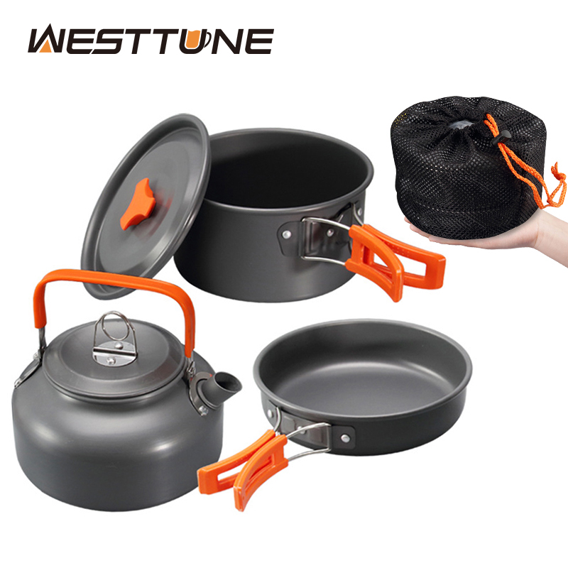 Camping Cooking Pot Set - WESTTUNE Peralatan Masak Berkemah Kit Aluminium