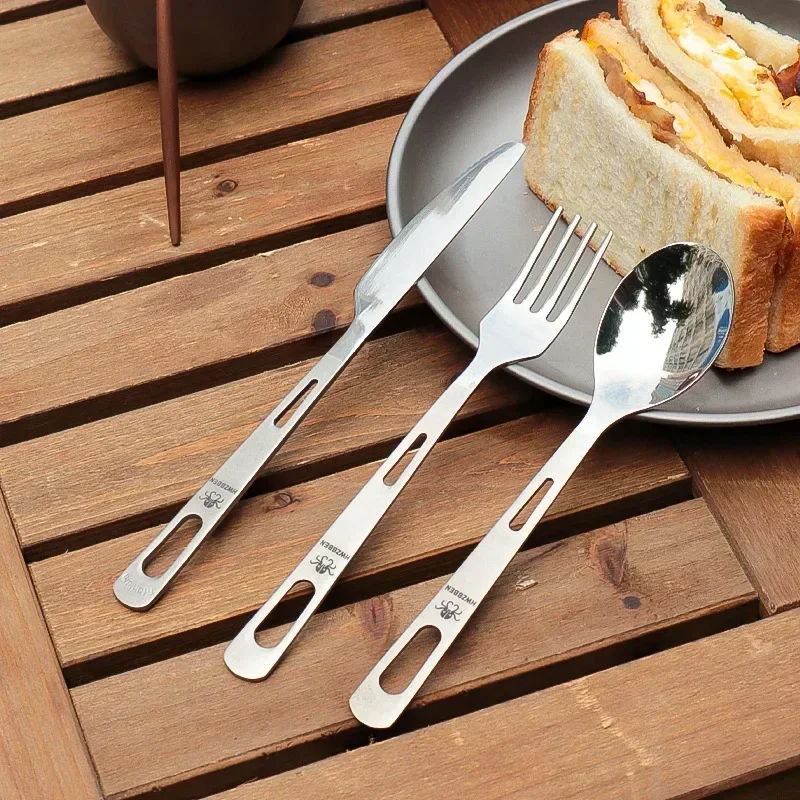 Camping Cooking Full Set - HWZBBEN Set pisau sendok garpu Titanium,