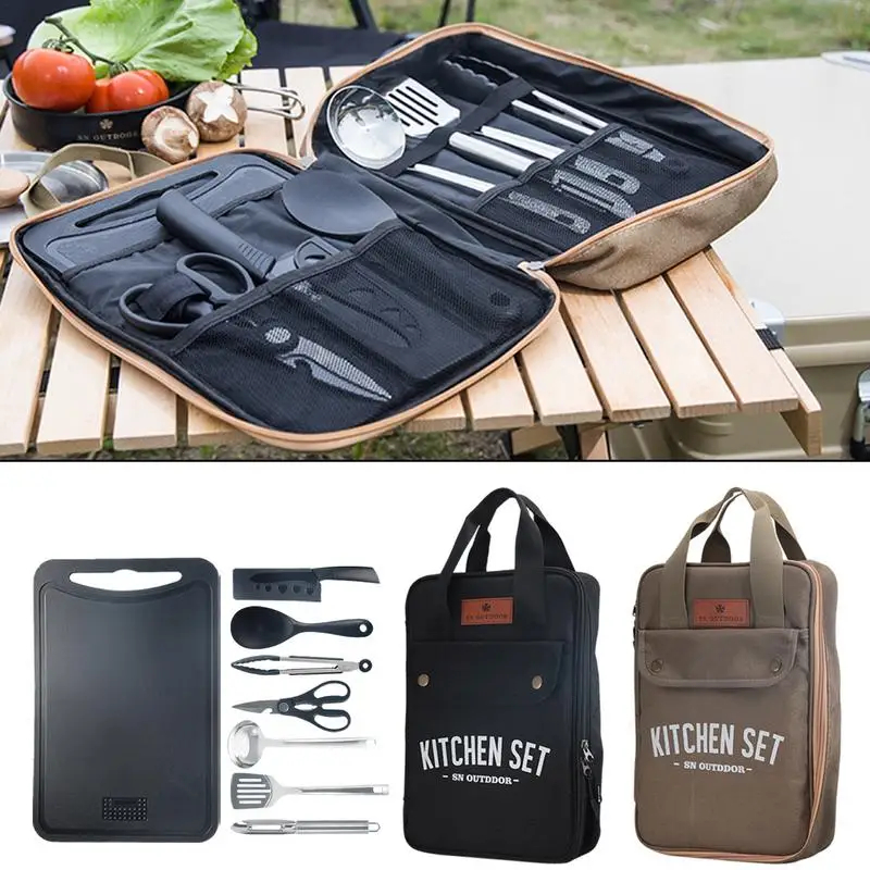 Camping Cooking Full Set - 8pcs Set Peralatan Masak Camping Portabel