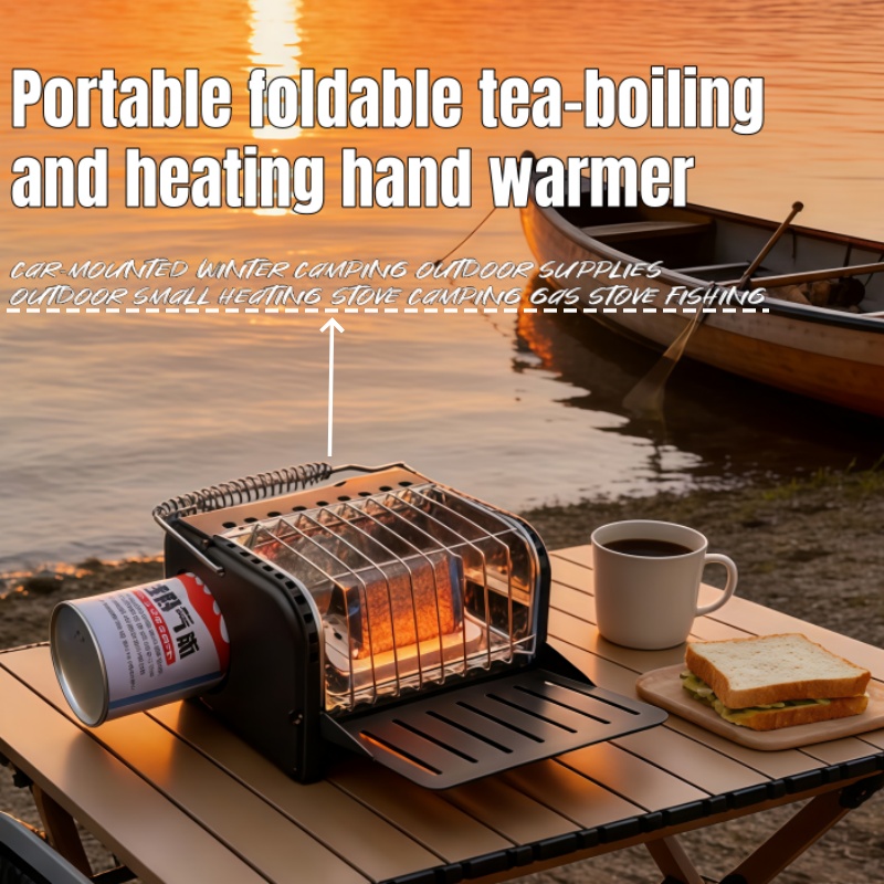 Camping Cooking Set Lightweight - Kompor gas camping 1200W, pemanas mini