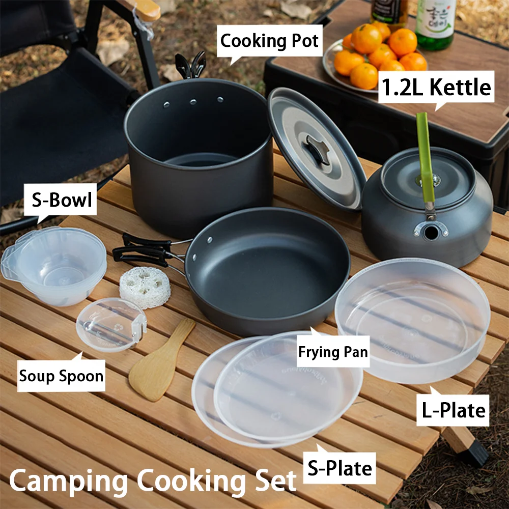 Camping Cooking Set Large - Peralatan Memasak Camping Anti Lengket Kapasitas