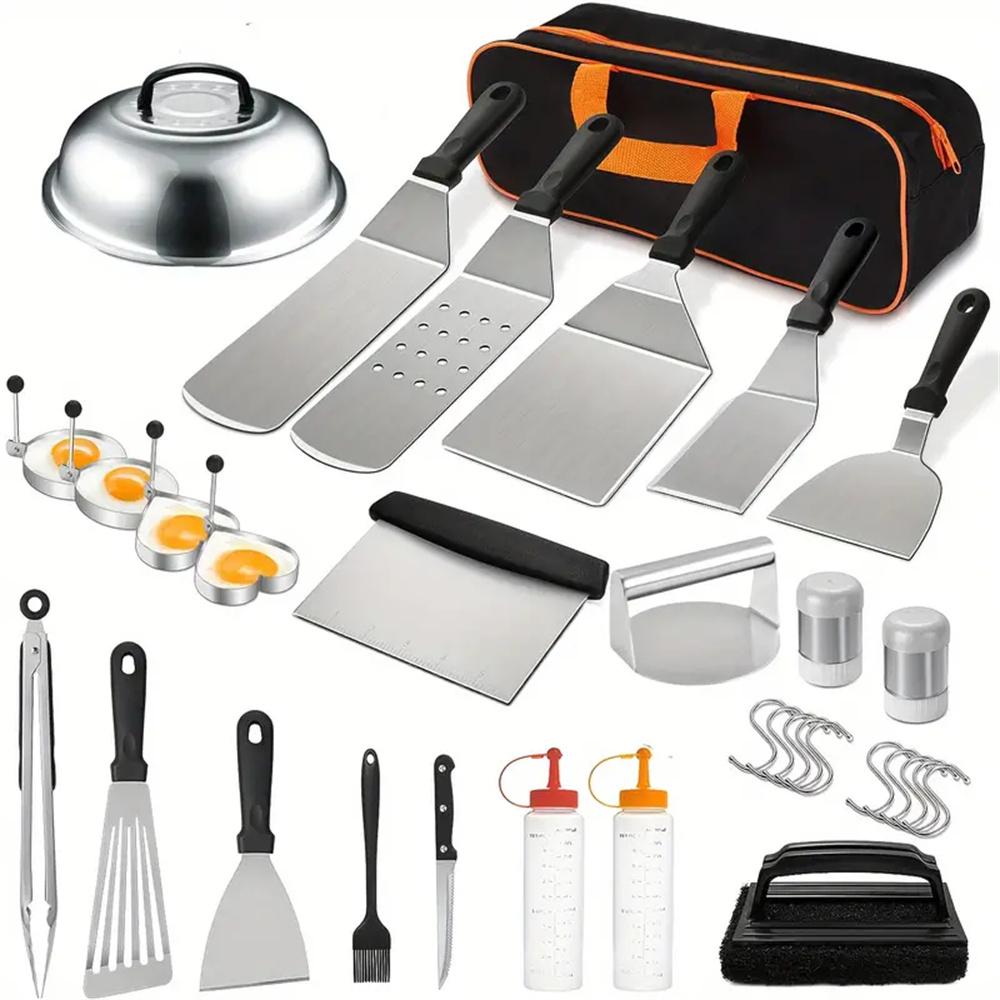 Camping Cooking Set Large - 33Pcs Set Aksesori Pemanggang Datar Bahan
