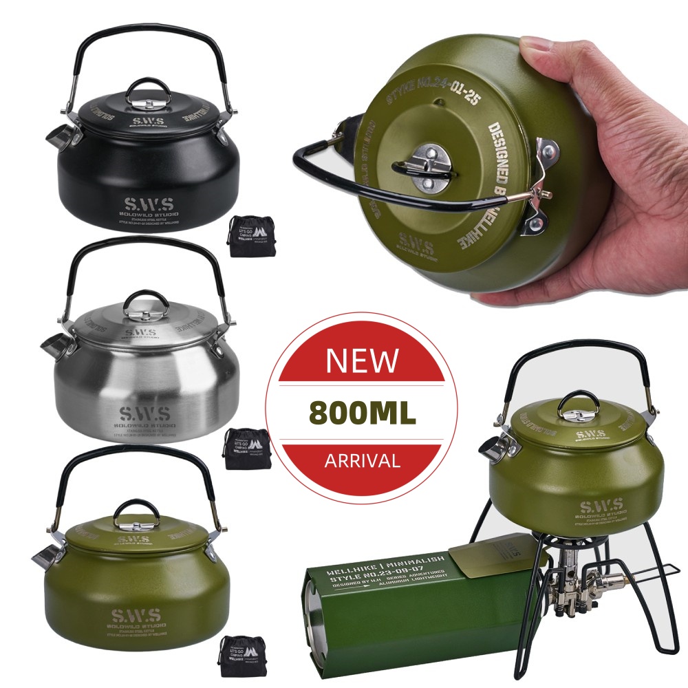 Camping Cooking Set Lightweight - Ketel Berkemah Luar Ruangan 0,8L dengan