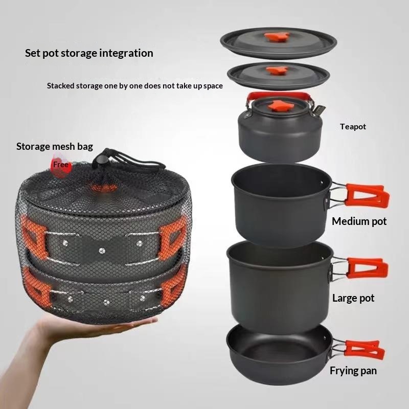 Camping Cooking Set Large - Peralatan Masak Camping Aluminium Portabel Ringan