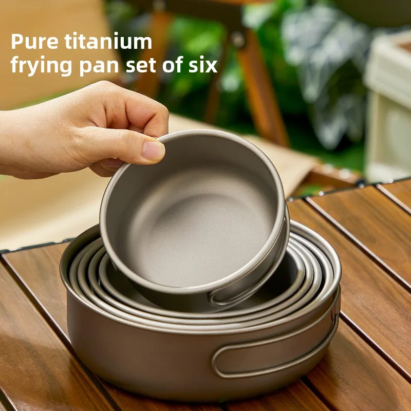 Camping Cooking Set Lightweight - Set Panci Luar Ruangan Titanium Set