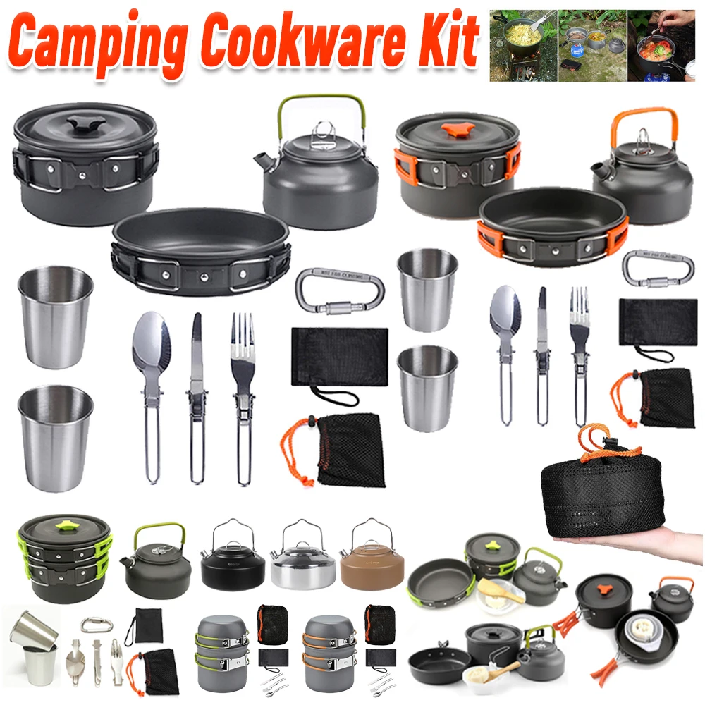 Camping Cooking Set Lightweight - Peralatan Masak Berkemah Ketel Panci Wajan