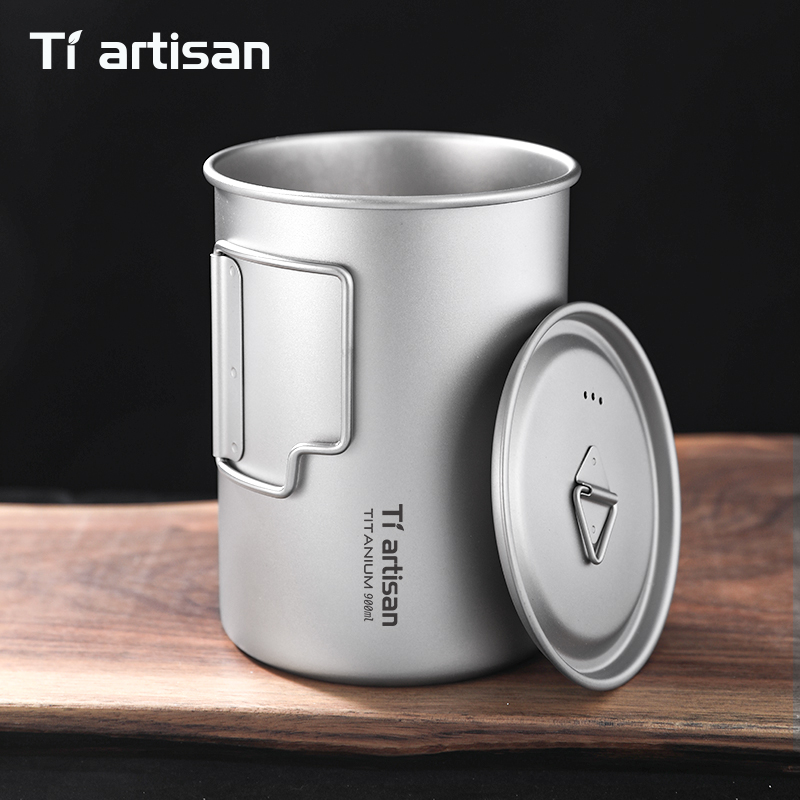 Camping Cooking Set Lightweight - Tiartisan 750Ml/ 900Ml Mug Berkemah Pegangan