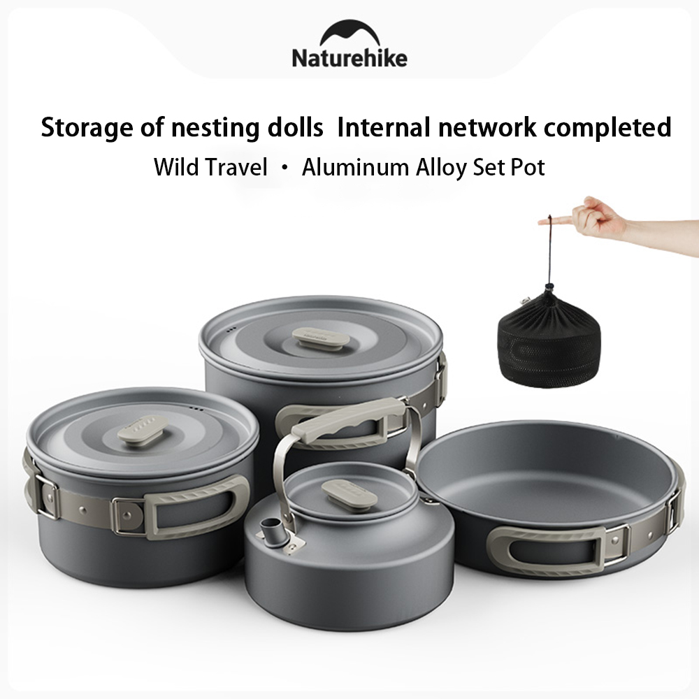 Camping Cooking Pot Set - Naturehike Set panci luar ruang, peralatan