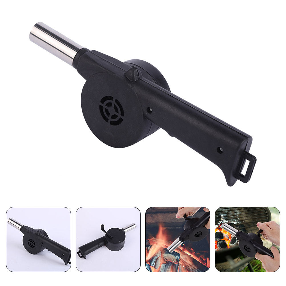 Camping Cooking Fire - Kipas BBQ Manual Hitam dengan Engkol