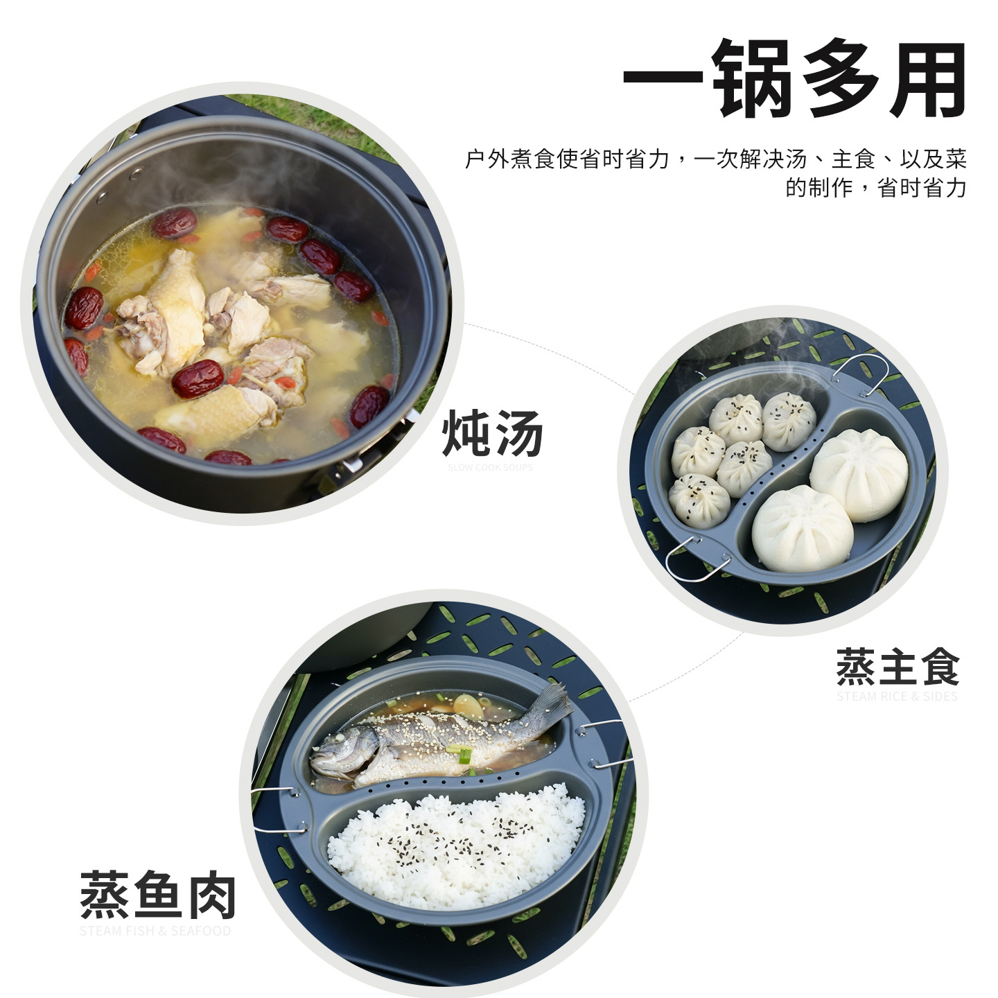 Set Panci Kukus dan Masak Mand - Camping Cooking Set Large ulasan dan harga
