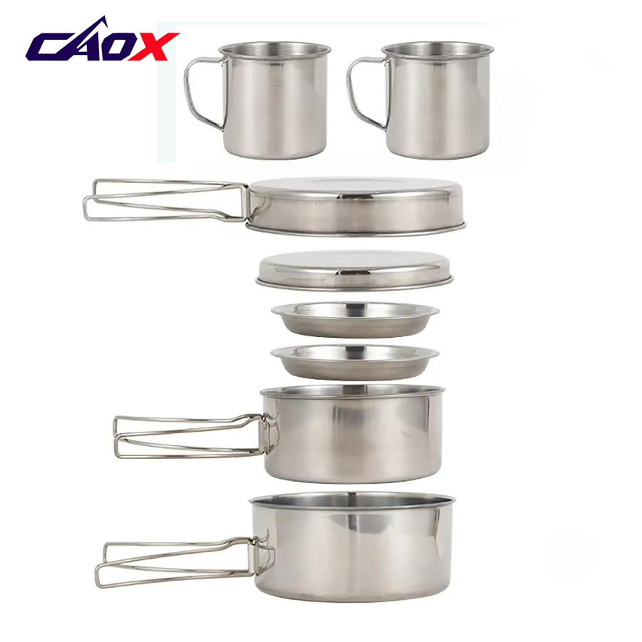 CAOX 8pcs/Set Peralatan Masak  - Camping Cooking Set Large ulasan dan harga