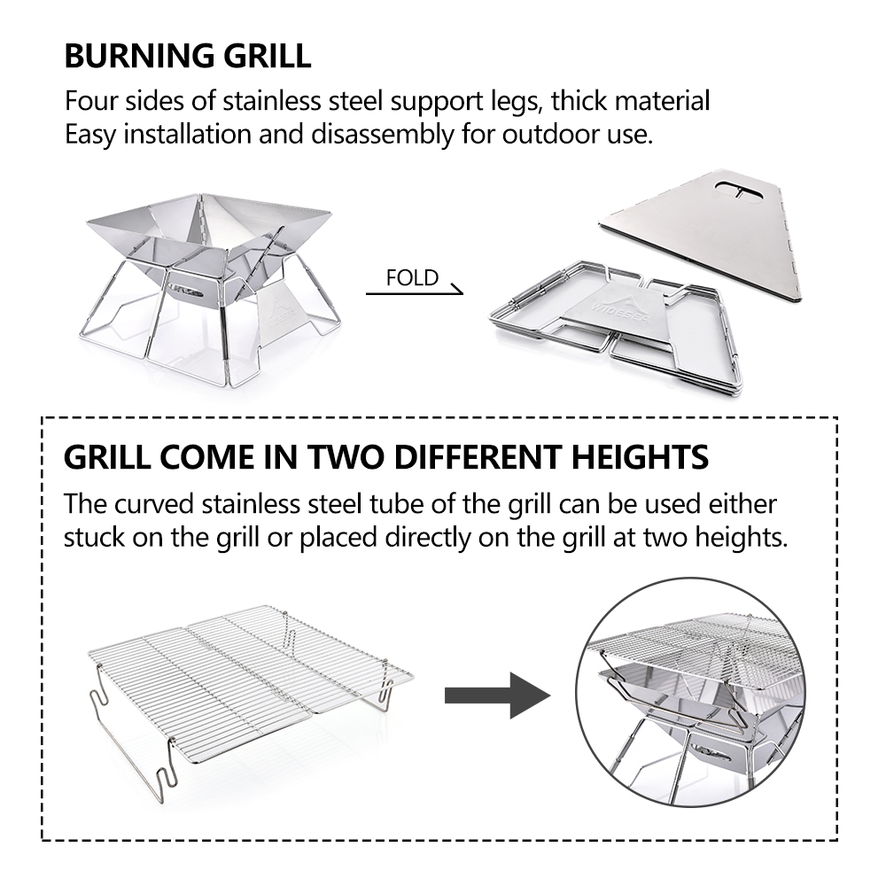 Widesea Panggangan Berkemah Pe - Camping Cooking Fire ulasan dan harga