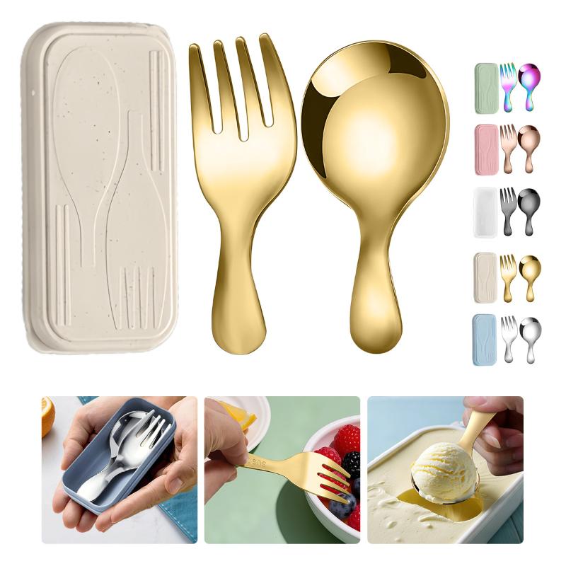 Sendok Garpu Portabel Baja Tah - Camping Cooking And Eating Set ulasan dan harga