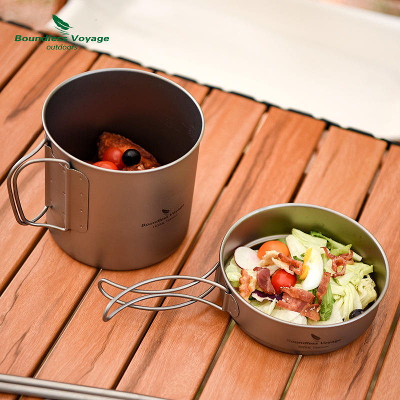 Set Panci Gagang Lipat Titaniu - Camping Cooking Set Lightweight ulasan dan harga