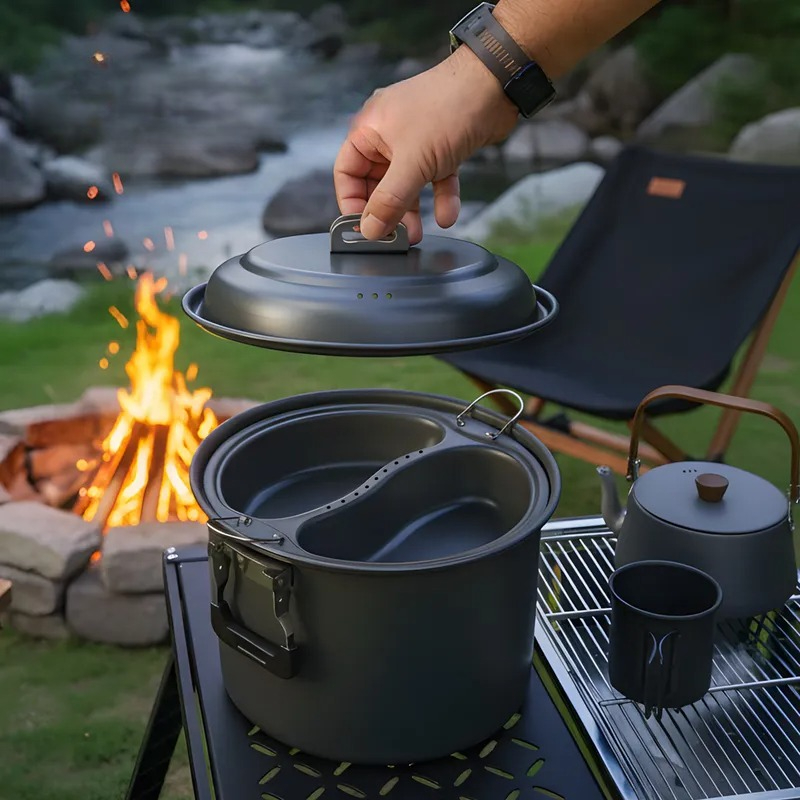 Set Panci Outdoor 6.5L untuk 4 - Camping Cooking Set Large ulasan dan harga
