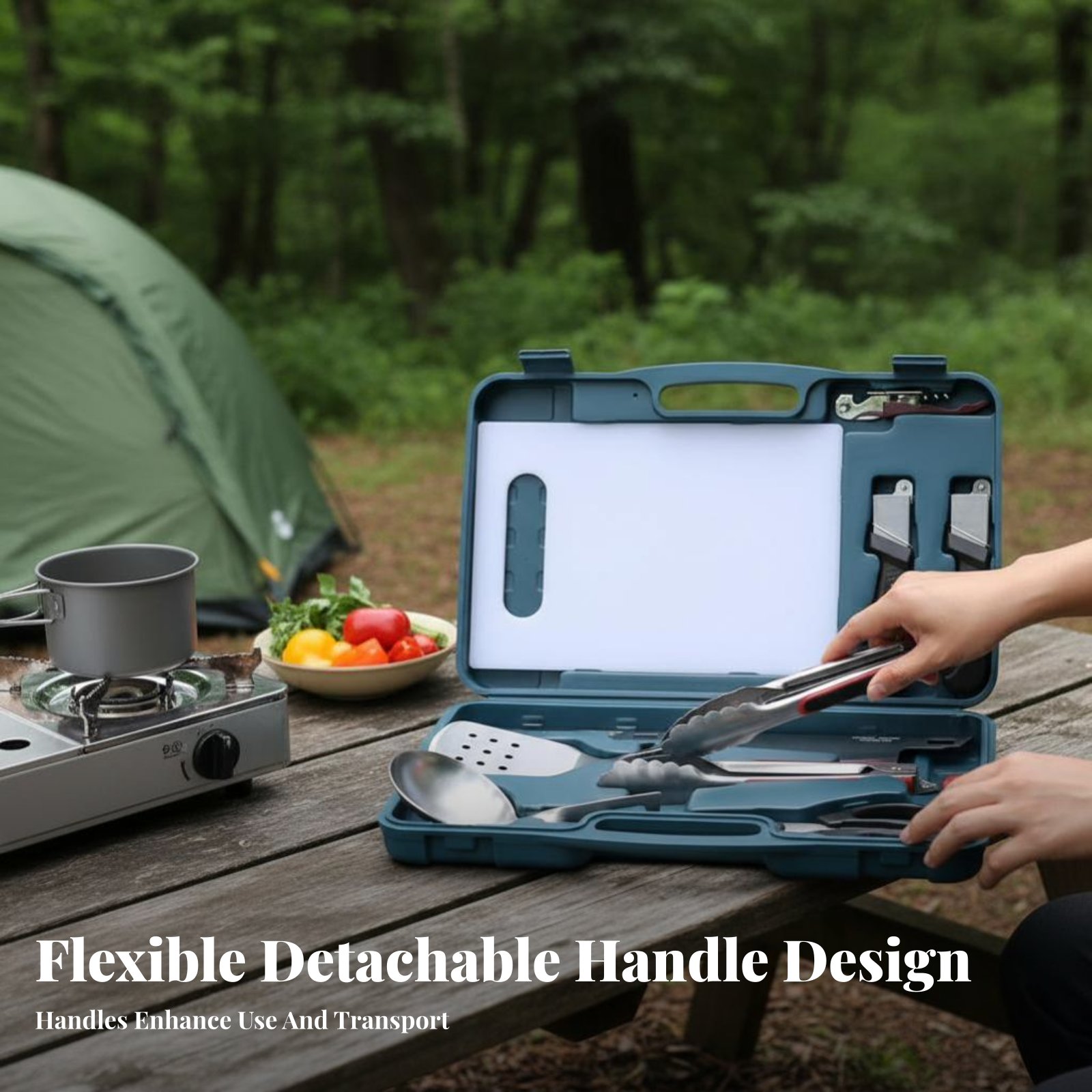 Set Peralatan Makan Luar Ruang - Camping Cooking Kit Box ulasan dan harga