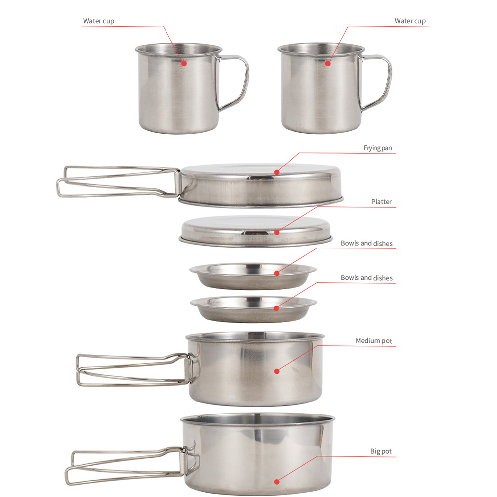 8Pcs berkemah Set peralatan ma - Camping Cooking Set Large ulasan dan harga