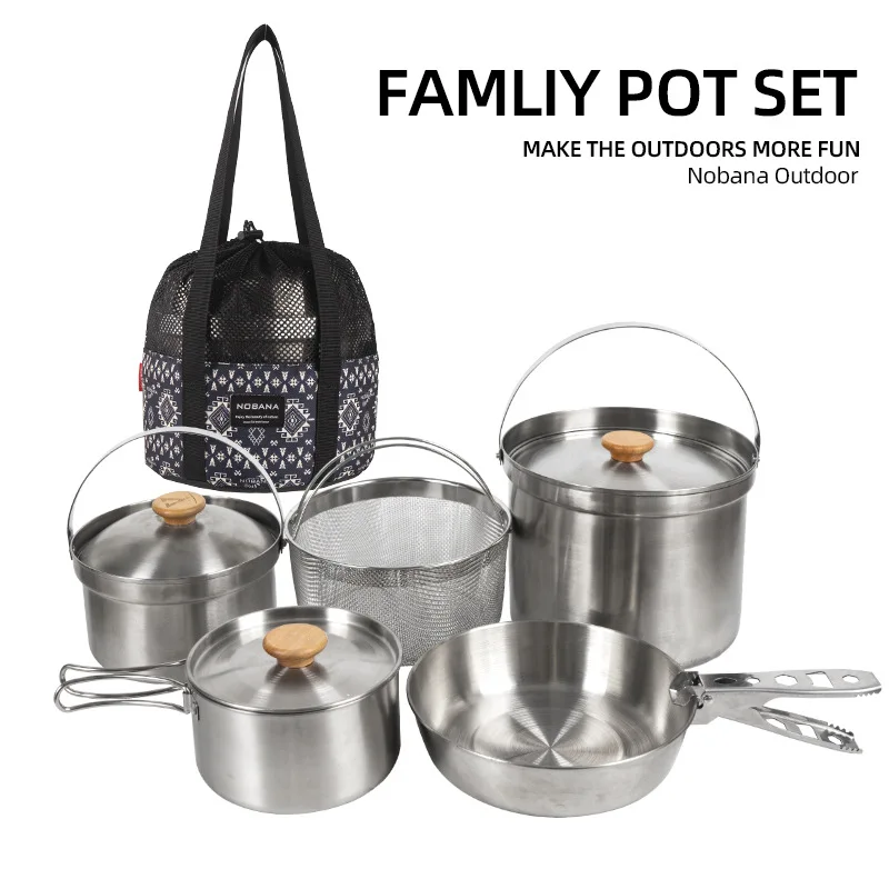 Set Panci Stainless Steel Outd - Camping Cooking Pot Set ulasan dan harga
