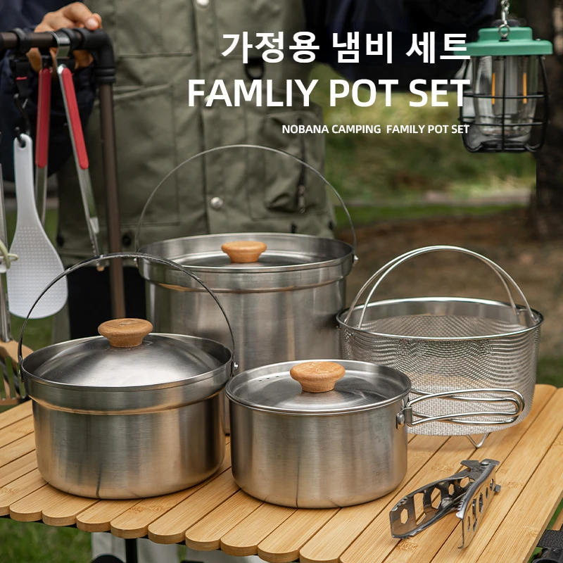 Set Panci Stainless Steel Outd - Camping Cooking Pot Set ulasan dan harga