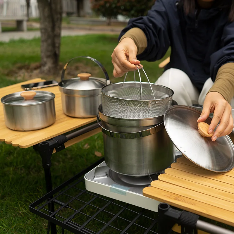 Set Panci Stainless Steel Outd - Camping Cooking Pot Set ulasan dan harga