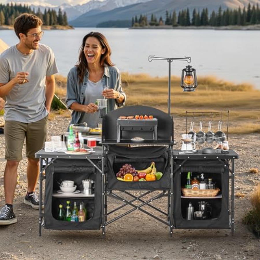 Meja Dapur Camping, Meja Memas - Camping Outdoor Cooking Table ulasan dan harga