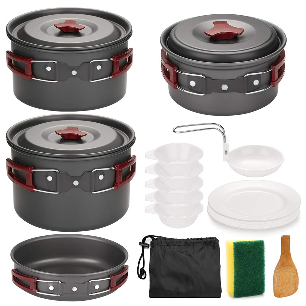 Kit peralatan masak Camping lu - Camping Cooking Set Lightweight ulasan dan harga